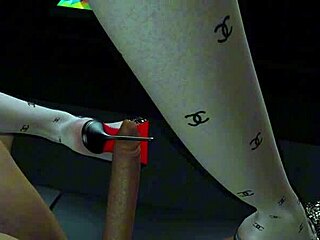 Watch this curvy MILF tease that big cock in 3D.