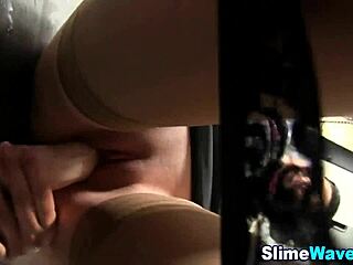 Fetish euro slut bukkaked in messy gloryhole scene