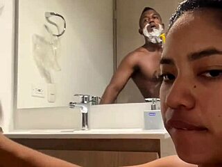 i give him a delicious blowjob while he gets ready for work, this amateur couple in pov.