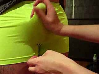 japanese femdom plays with cock, slaps, forces cumshot