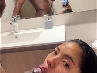 i give him a delicious blowjob while he gets ready for work, this amateur couple in pov.