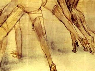 Vintage erotic illustration from antique retro hentai