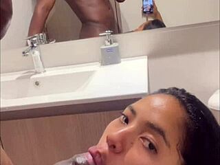 i give him a delicious blowjob while he gets ready for work, this amateur couple in pov.