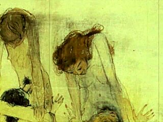 Vintage erotic illustration from antique retro hentai