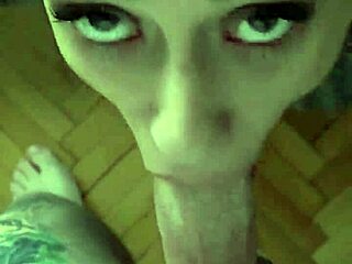 Skinny petite candie cross kneels for homemade facial blowjob cumshot