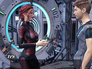 Yo, stuck in space 95, just holding hands with this hot Asian milf scientist