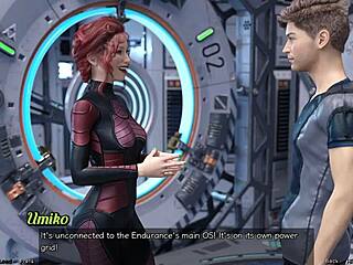 Yo, stuck in space 95, just holding hands with this hot Asian milf scientist