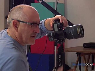 Cassie Del Isla gets banged by the photographer in a European group scene with stockings