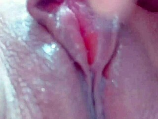 fingering my shaved pussy and cumming