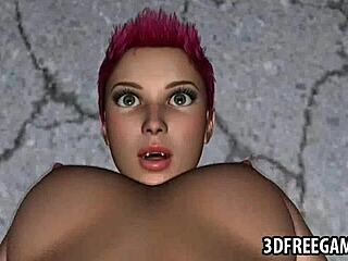 This 3D redhead lesbian babe gets her wet pussy licked with skill