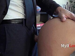 the submissive secretary gets bound and spanked by her boss in a hardcore domination scene