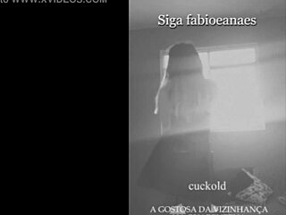 The hot neighbor teasing from the open window while the cuckold went to the market