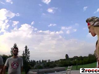 Two slutty whores fucked hard by army garrison!