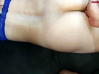 Brazilian Stepsister in Shorts Takes Cum on Sofa!