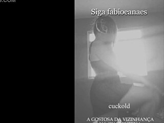 The hot neighbor teasing from the open window while the cuckold went to the market