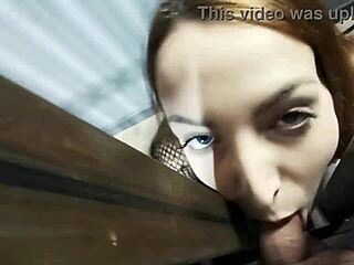 hey, wanna see liz rainbow deepthroating huge cock in fishnets at the dungeon? she's spitting all over it!