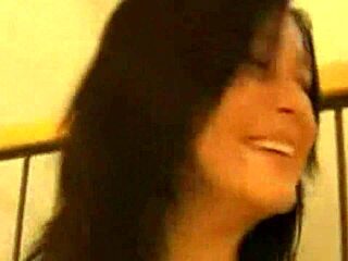 Hot busty brunette teen strips for steamy action