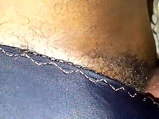 brunette spreads big ass in dorm, girlfriend takes cock