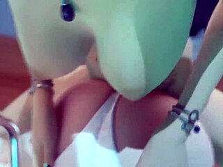 hot futanari sucks cock by pool shemale fucks cum on body