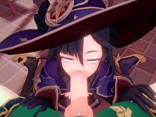 mona seducing cowgirl in this anime hentai cartoon blowjob scene