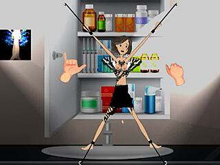 in fairy adventures demo, a girl explores her shaved pussy with toys and fingering masturbation