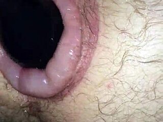 fucking my puffy man pussy with a toy in this horny homemade anal session