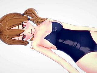 Naughty 3D cartoon stepsister craves attention in her tight swimsuit.