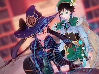 mona seducing cowgirl in this anime hentai cartoon blowjob scene