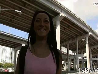 Legal Age Teen Sabrina Banks Sucks Cock And Gets Fucked Doggystyle For Cash