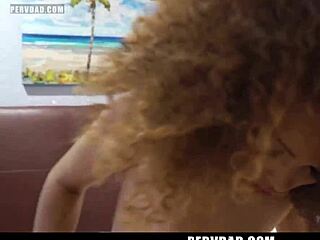 ebony stepdaughter gets slammed hard by stepfather pervdad in wild session