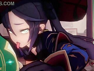 mona seducing cowgirl in this anime hentai cartoon blowjob scene