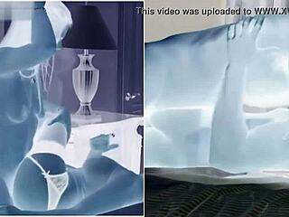 Lesbian girls in missionary position kissing and tribbing until cum.