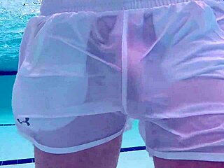 I, Xnxxjohn, see thru the pool boy's monster cock underwater.