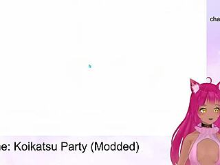 vtuber lewdneko plays koikatsu party part 2 with intense oral fucking and creampie