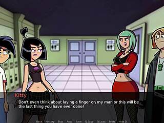 Hot goth girlfriend teases with wild moves in Amity Park hentai.