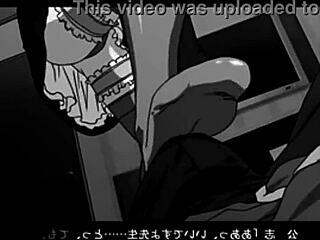 anime footjob hentai scene with sexy feet rubbing cock 😏