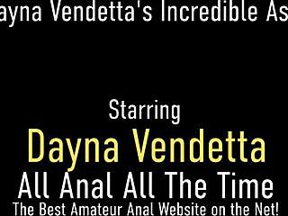 Big boobed blonde Dayna Vendetta bends over for ass licking