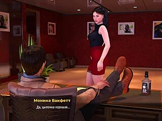 In the fashion business, she teases her boss by showing off her ass in this 3D hentai scene