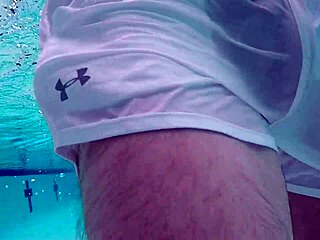 I, Xnxxjohn, see thru the pool boy's monster cock underwater.