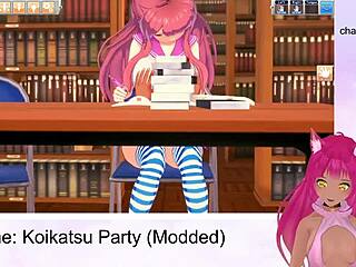 vtuber lewdneko plays koikatsu party part 2 with intense oral fucking and creampie
