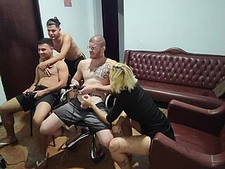 Video game night turns into intense gay bareback fucking with big cocks