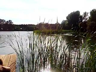 Big ass milf gets creampied on public pier