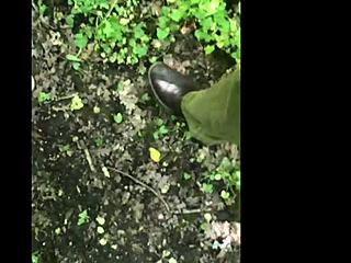 Outdoors Wanking With Wife In Forest!