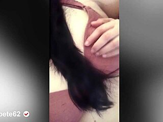 Sexy woman lies on bed awaiting a big semen load on her face