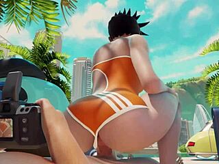 Tracer rides cock at the beach for a creampie 😍
