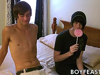 Slim emo twinks stuff tight assholes after hookup