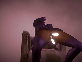 sombra's rough double dildo scene in overwatch parody