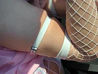 Almost Busted Flashing Huge Tits in Public Car Play