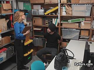 Lucky thief sneaks in and bangs a horny milf guard.