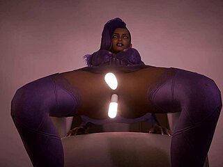 sombra's rough double dildo scene in overwatch parody